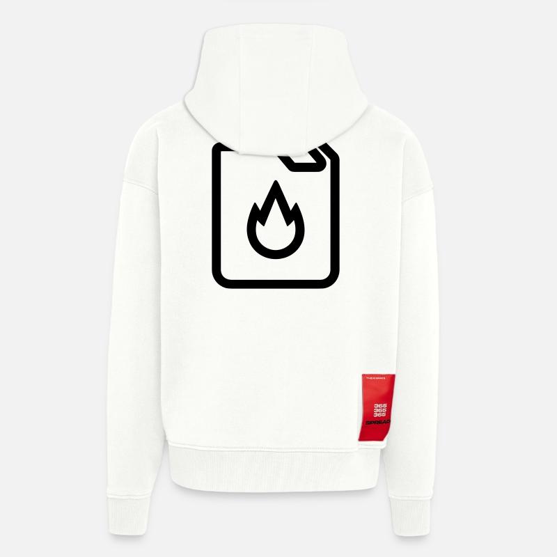 bidon d’essence - Veste à capuche bio épaisse oversize fabriqué en UE - OFF WHITE