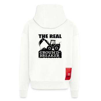 Chargeuse – La vraie casseuse de sol - Veste à capuche bio épaisse oversize fabriqué en UE - OFF WHITE - Dos