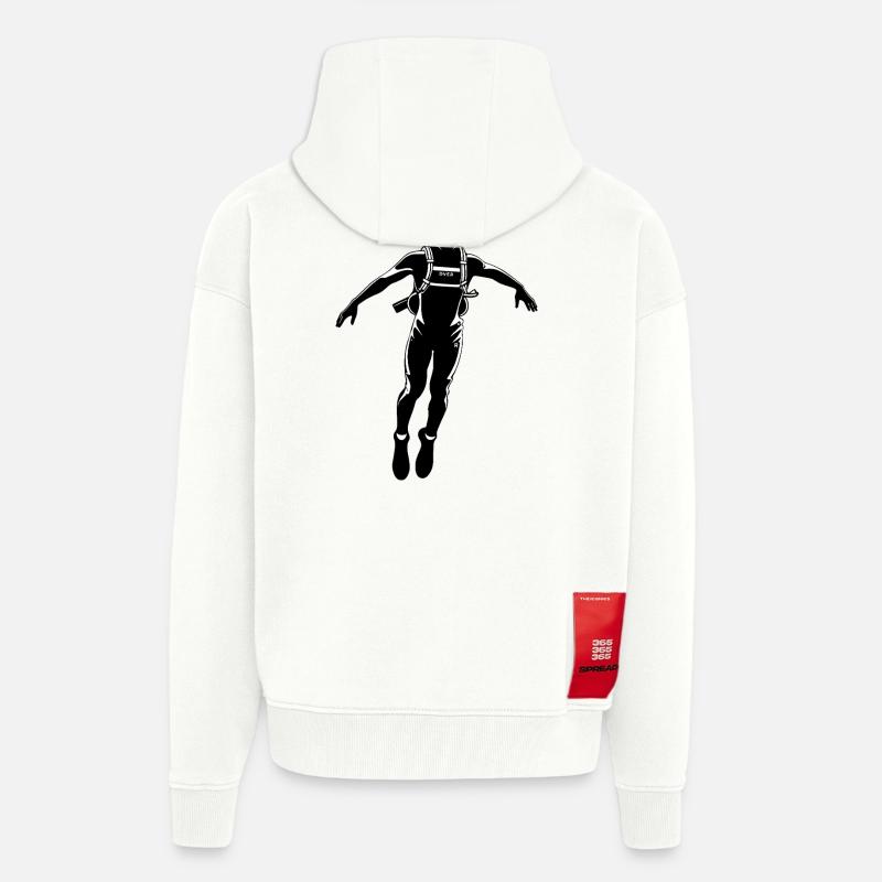 Diver - Hobby / Sport Sticker - Zip Hoodie - made by SPREAD - OFF WHITE