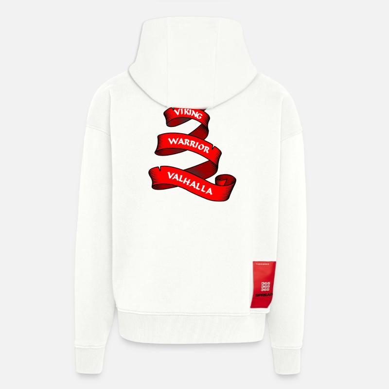 Wikinger Wimpel oder Banner rot - Zip Hoodie - made by SPREAD - OFF WHITE