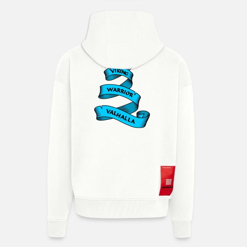 Wikinger Wimpel oder Banner blau - Zip Hoodie - made by SPREAD - OFF WHITE
