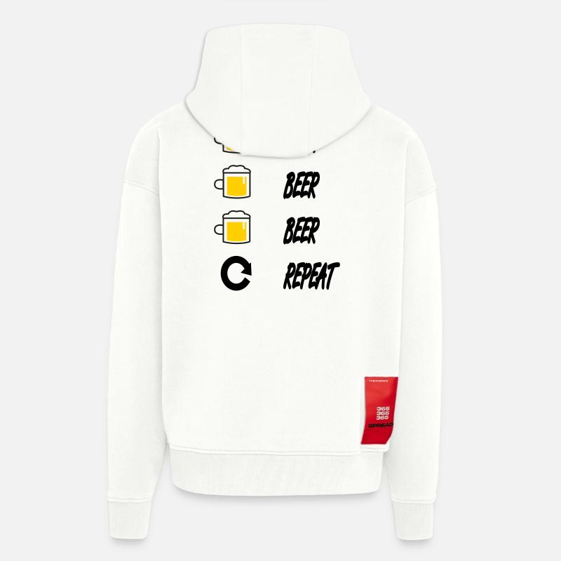 Bier Bier Bier Wiederholung - Zip Hoodie - made by SPREAD - OFF WHITE