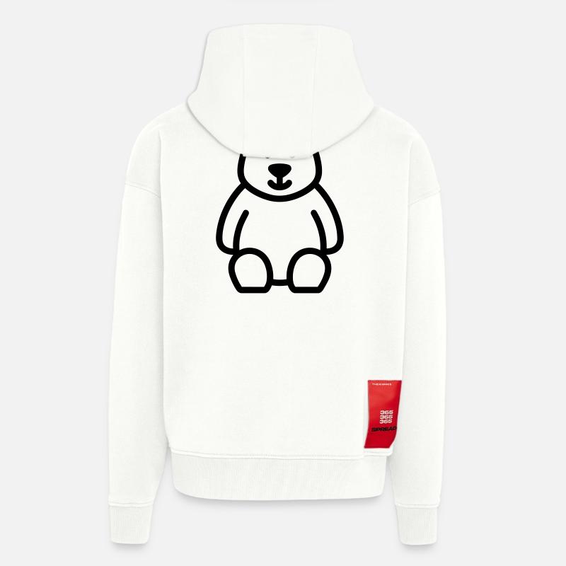 ours - Veste à capuche bio épaisse oversize fabriqué en UE - OFF WHITE