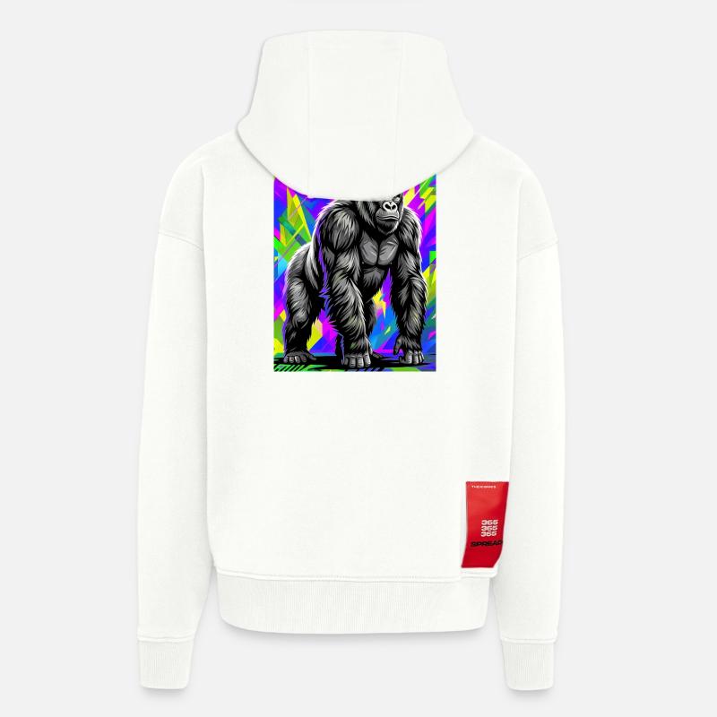 gorille - Veste à capuche bio épaisse oversize fabriqué en UE - OFF WHITE