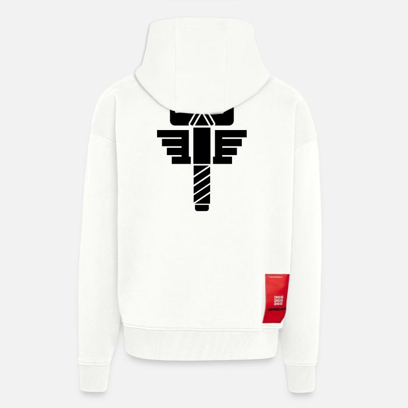 Thor - Veste à capuche bio épaisse oversize fabriqué en UE - OFF WHITE