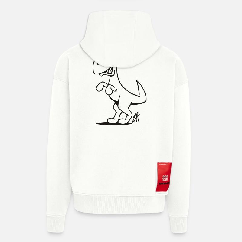 Smiling T-Rex einfarbiges Design - Zip Hoodie - made by SPREAD - OFF WHITE