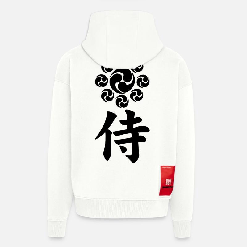 Samurai-Emblem des Uesugi-Clans (schwarz) - Zip Hoodie - made by SPREAD - OFF WHITE
