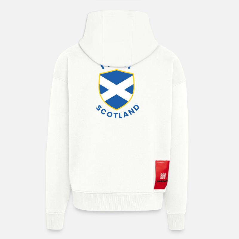 Blason du blason de Perth, Écosse - Veste à capuche bio épaisse oversize fabriqué en UE - OFF WHITE