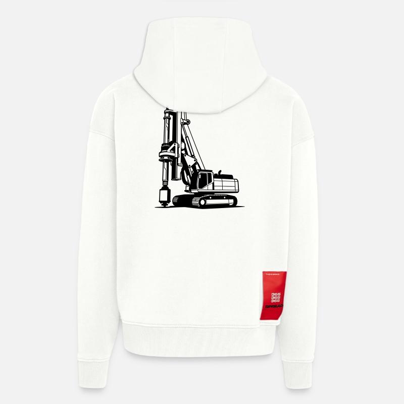 Enrouleur de pieux - Veste à capuche bio épaisse oversize fabriqué en UE - OFF WHITE