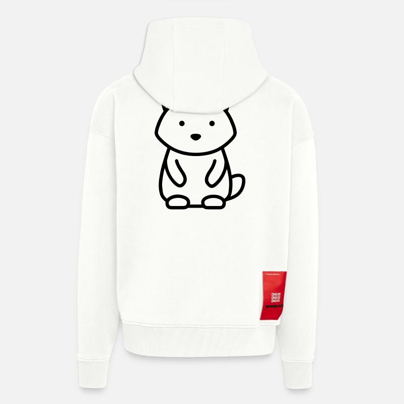 raton laveur - Veste à capuche bio épaisse oversize fabriqué en UE - OFF WHITE
