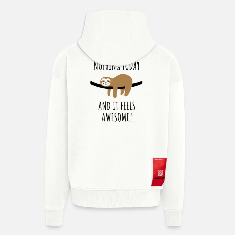 Faultier Spruch Nichts getan Geschenk - Zip Hoodie - made by SPREAD - OFF WHITE