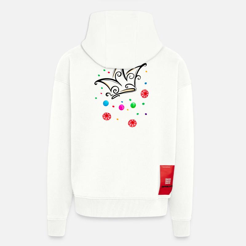 Fool’s Cap Candy Camel - Veste à capuche bio épaisse oversize fabriqué en UE - OFF WHITE