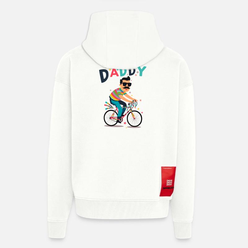 Lebendiges cooles Daddy-Radfahrer-Design - Zip Hoodie - made by SPREAD - OFF WHITE
