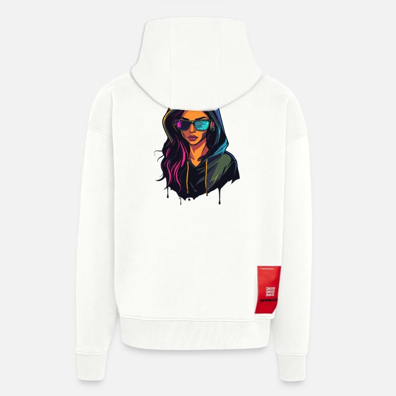 Hacker Programmer Developer Woman Portrait - Zip Hoodie - made by SPREAD - OFF WHITE