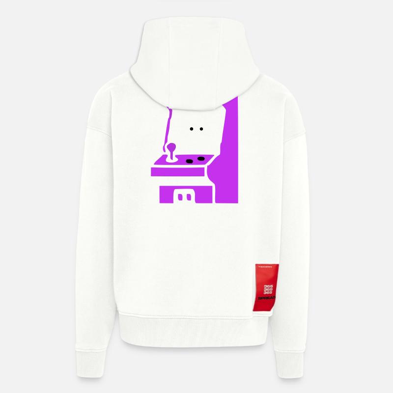 Machine à sous Arcade Silhouette - Veste à capuche bio épaisse oversize fabriqué en UE - OFF WHITE