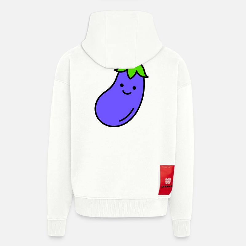 aubergine - Veste à capuche bio épaisse oversize fabriqué en UE - OFF WHITE