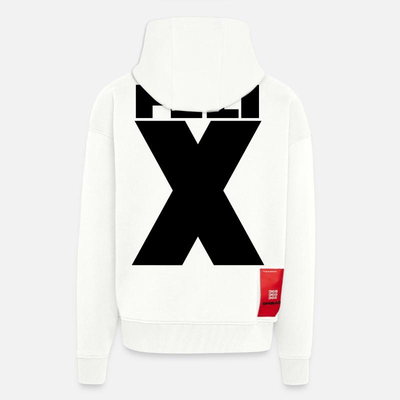 Felix X – Minimal Name Design - Zip Hoodie - made by SPREAD - OFF WHITE