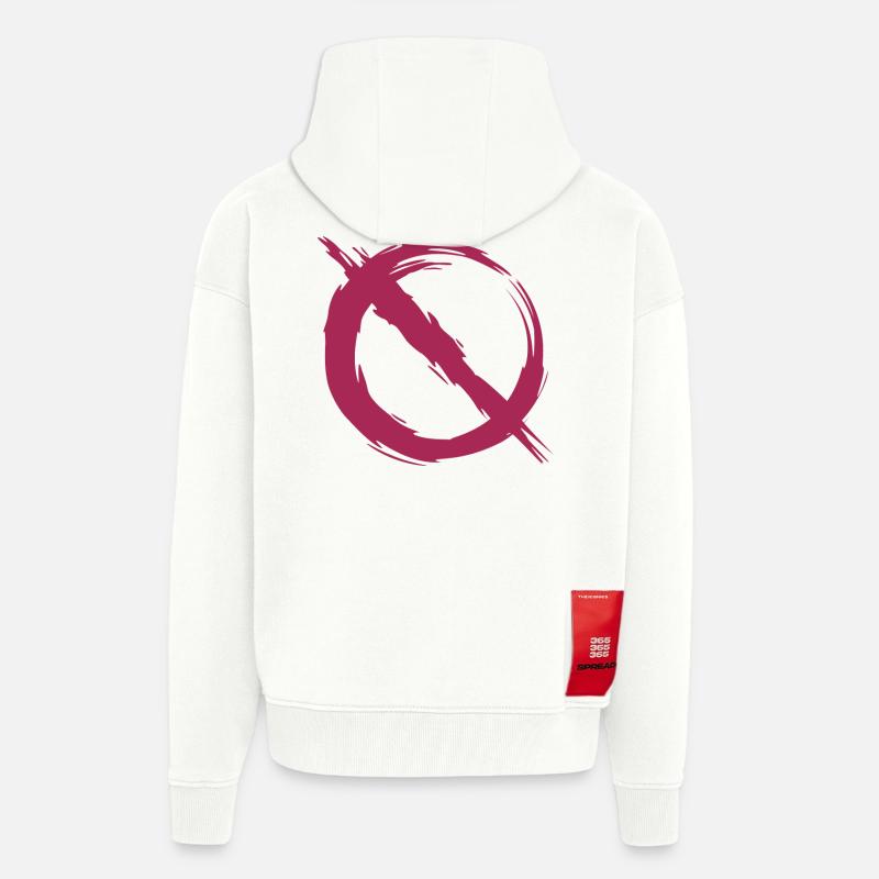 Interdiction interdite Symbole - Veste à capuche bio épaisse oversize fabriqué en UE - OFF WHITE