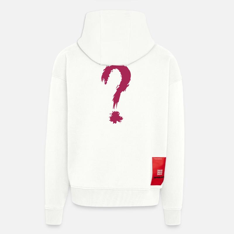 Point d'interrogation - Veste à capuche bio épaisse oversize fabriqué en UE - OFF WHITE
