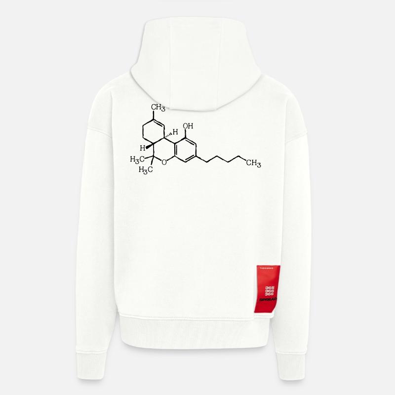 THC molecular formula - Zip Hoodie - made by SPREAD - OFF WHITE