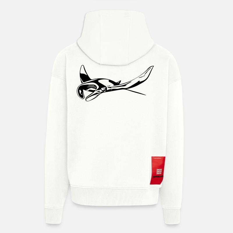 Manta Rochen - Zip Hoodie - made by SPREAD - OFF WHITE