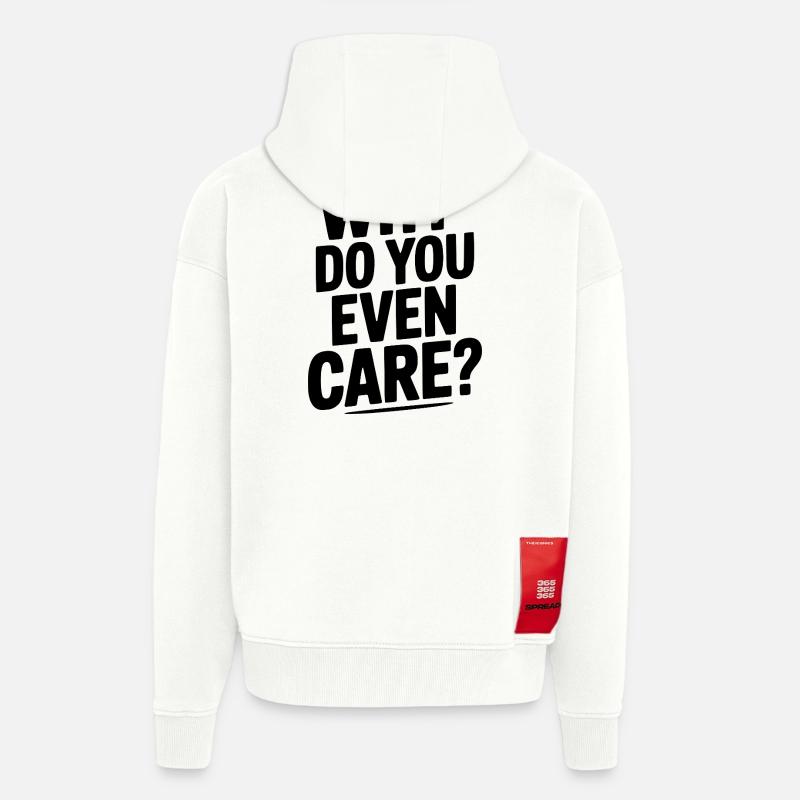 Pourquoi ça t’intéresse ? - Veste à capuche bio épaisse oversize fabriqué en UE - OFF WHITE