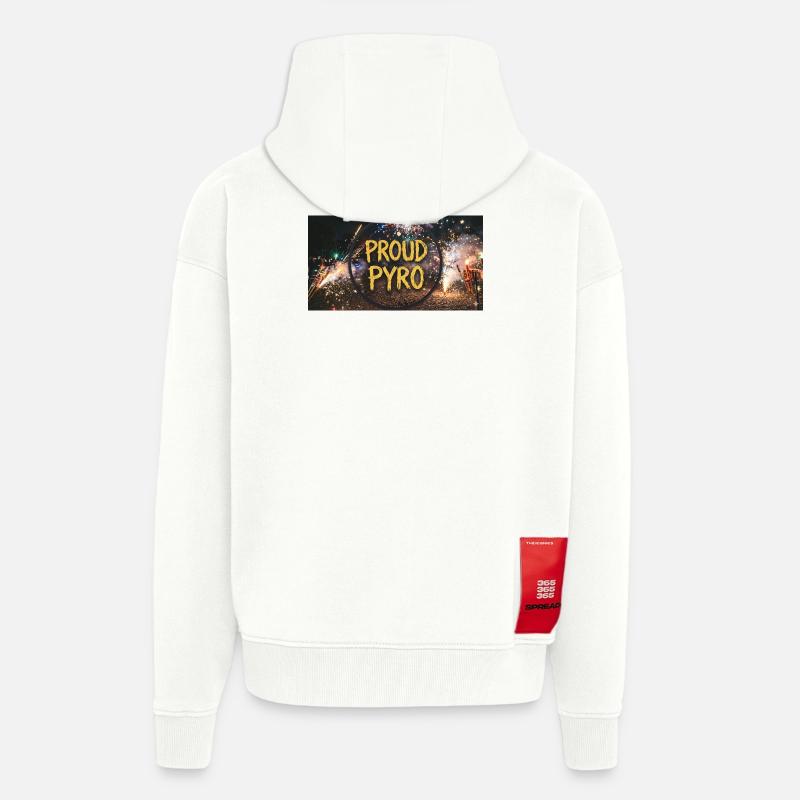 Fier de Pyro ! - Veste à capuche bio épaisse oversize fabriqué en UE - OFF WHITE