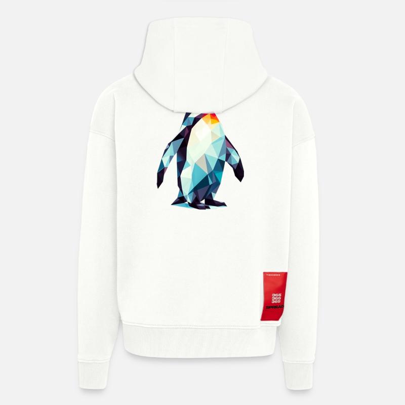 Polygonaler Pinguin - Zip Hoodie - made by SPREAD - OFF WHITE
