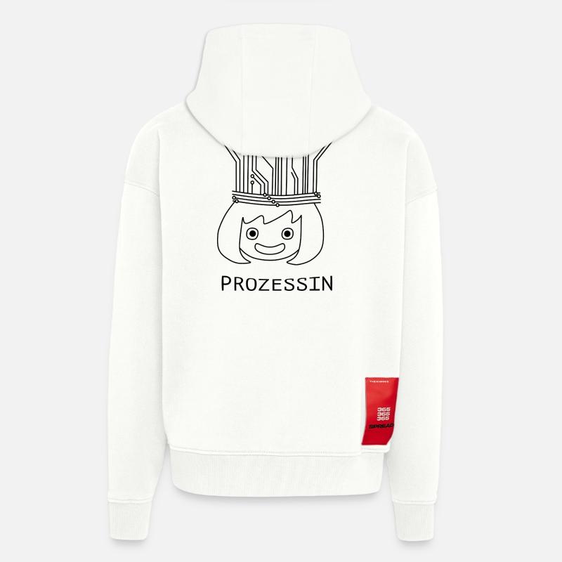 Processus avec Tech Crown - Veste à capuche bio épaisse oversize fabriqué en UE - OFF WHITE