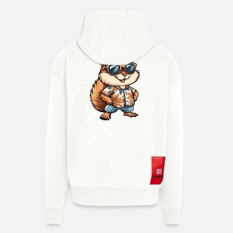 Eichhörnchen Comic Urlaub - Zip Hoodie - made by SPREAD - OFF WHITE