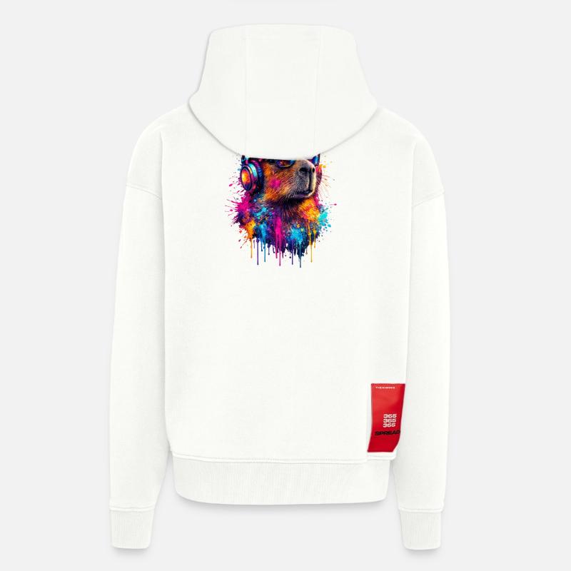 Capybara - Veste à capuche bio épaisse oversize fabriqué en UE - OFF WHITE
