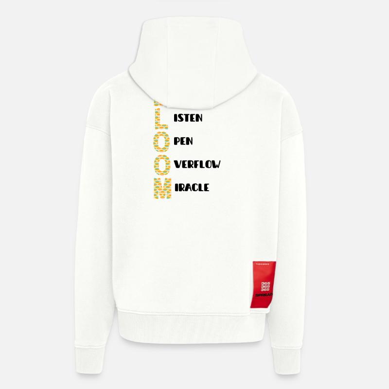 BLOOM Vertikal Musterfarben - Zip Hoodie - made by SPREAD - OFF WHITE