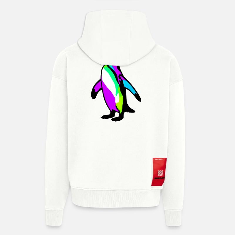 Pingouin - Veste à capuche bio épaisse oversize fabriqué en UE - OFF WHITE