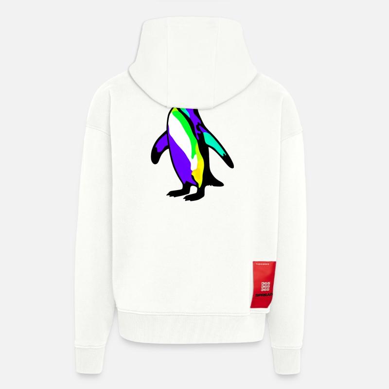 Pingouin - Veste à capuche bio épaisse oversize fabriqué en UE - OFF WHITE