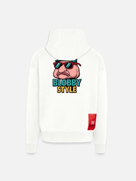 Blobby Style Cartoon Tee - Zip Hoodie - made by SPREAD - OFF WHITE