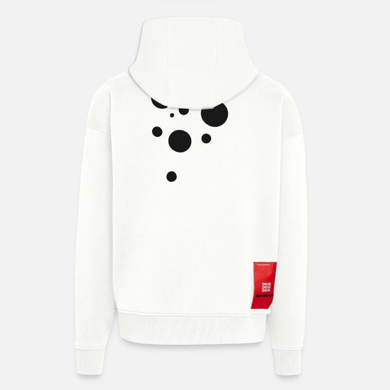 Dots - Veste à capuche bio épaisse oversize fabriqué en UE - OFF WHITE