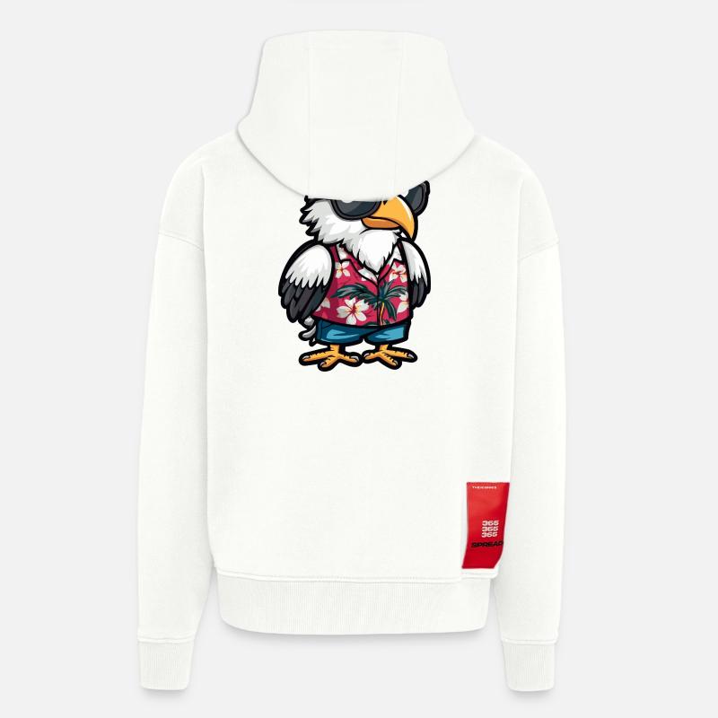 Vacances Eagle Comic - Veste à capuche bio épaisse oversize fabriqué en UE - OFF WHITE
