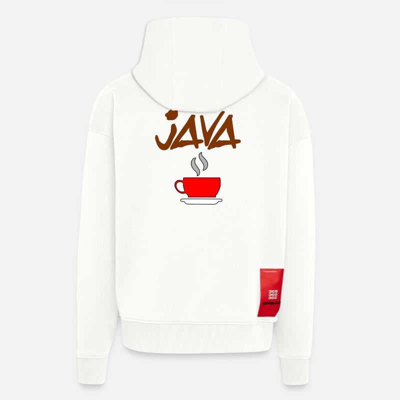 café java - Veste à capuche bio épaisse oversize fabriqué en UE - OFF WHITE