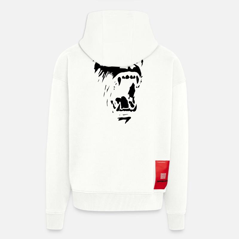 Gorilla - Veste à capuche bio épaisse oversize fabriqué en UE - OFF WHITE