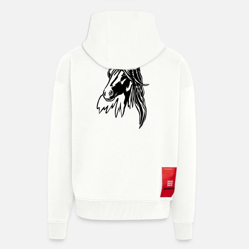 Pferd Kopf - Zip Hoodie - made by SPREAD - OFF WHITE