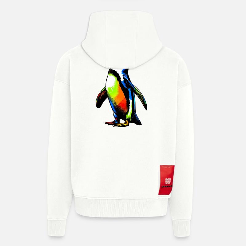 Pingouin - Veste à capuche bio épaisse oversize fabriqué en UE - OFF WHITE