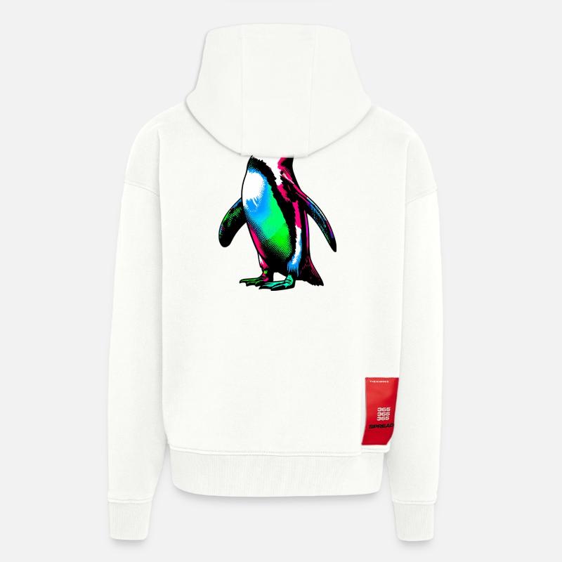 Pingouin - Veste à capuche bio épaisse oversize fabriqué en UE - OFF WHITE