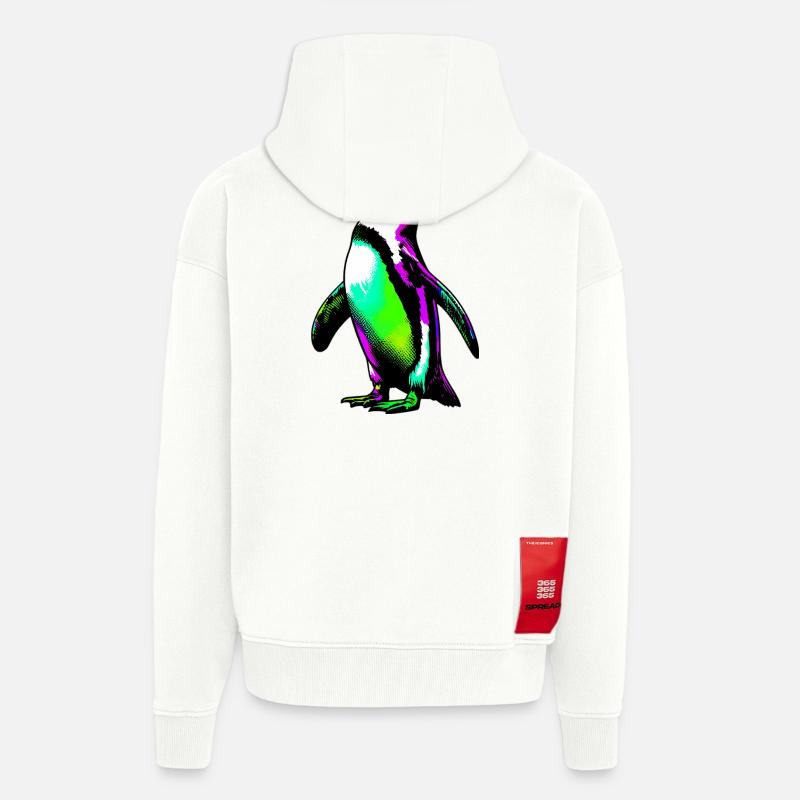 Pingouin - Veste à capuche bio épaisse oversize fabriqué en UE - OFF WHITE
