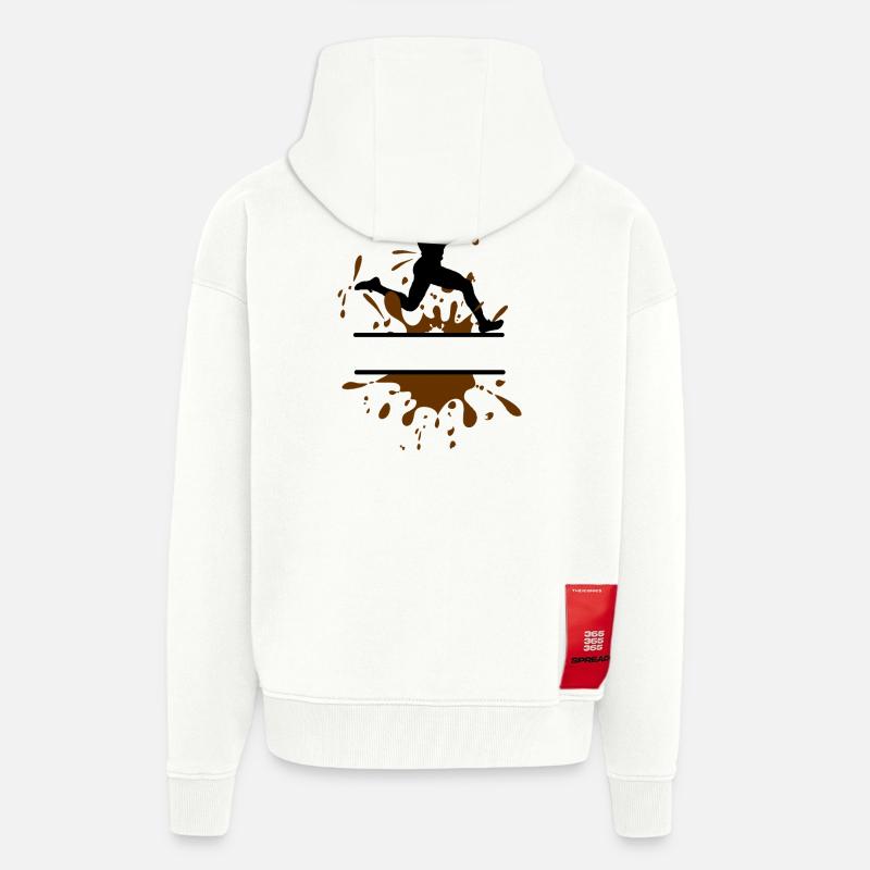 Mud Run Man – Customizable Runner - Zip Hoodie - made by SPREAD - OFF WHITE