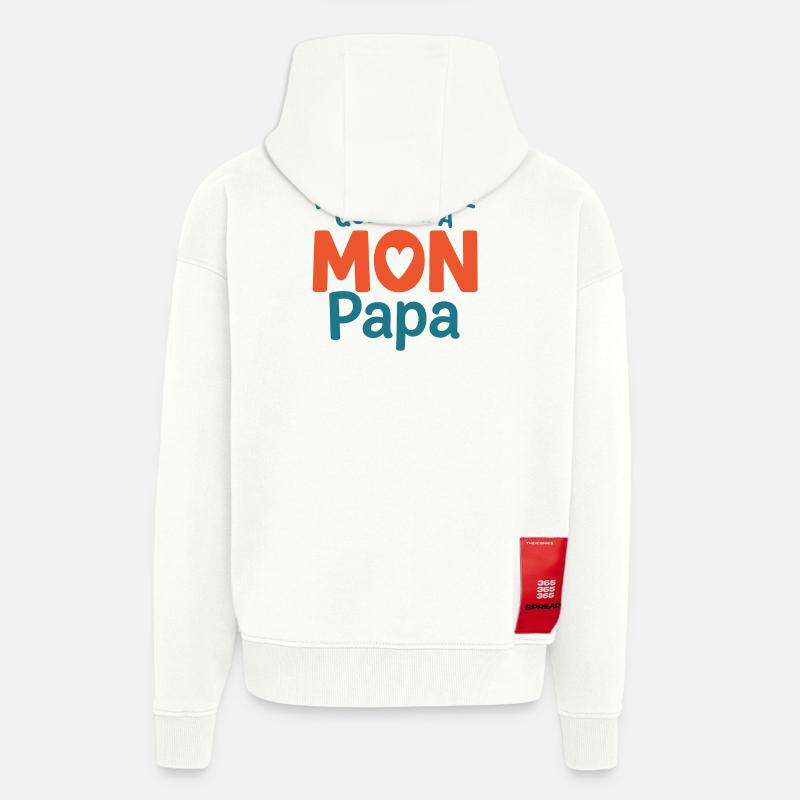Mon Papa Unique  - Veste à capuche bio épaisse oversize fabriqué en UE - OFF WHITE