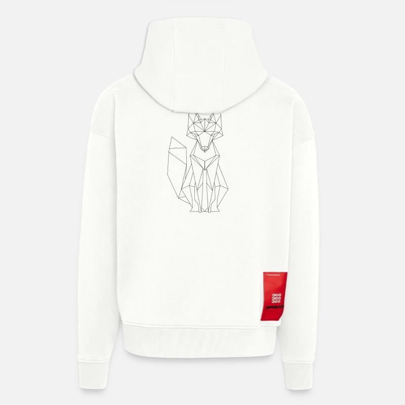 Fuchs Polygon Design - Zip Hoodie - made by SPREAD - OFF WHITE