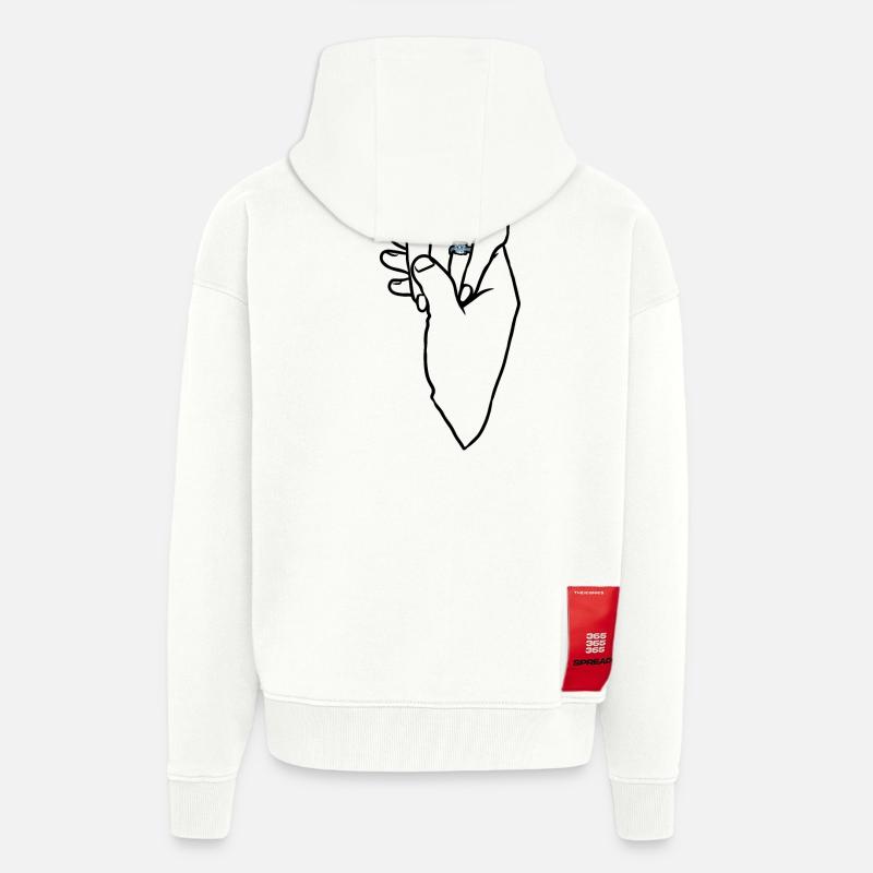 Verlobungs-Ehering-Hand - Zip Hoodie - made by SPREAD - OFF WHITE
