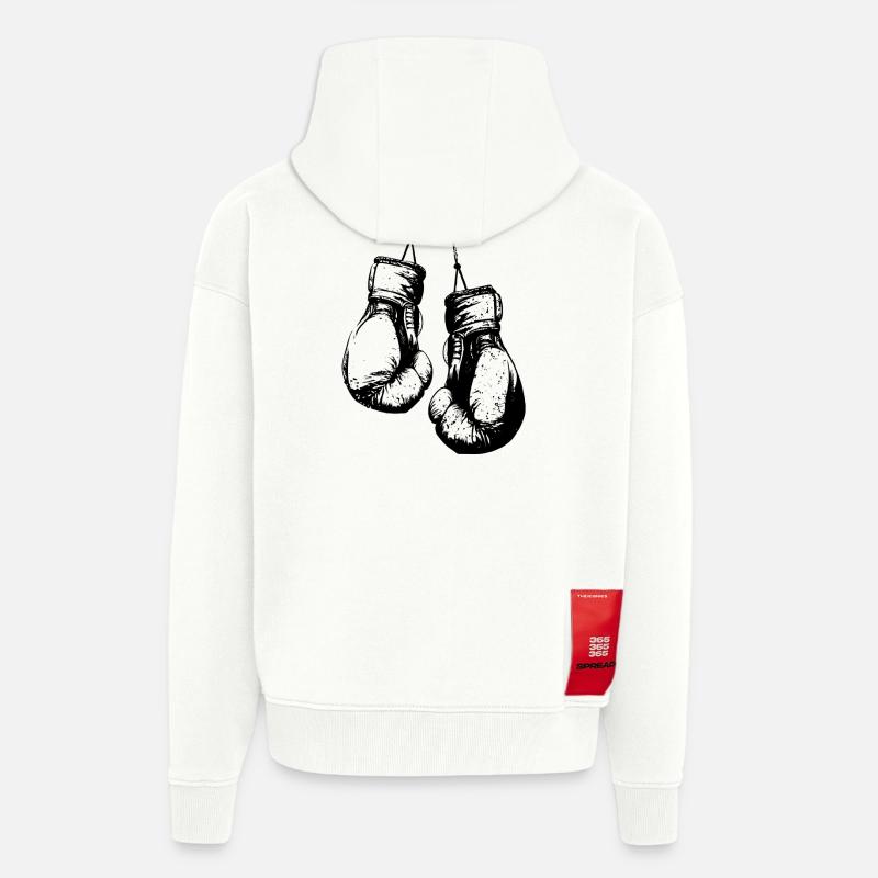 Gants de boxe suspendus noir - Veste à capuche bio épaisse oversize fabriqué en UE - OFF WHITE