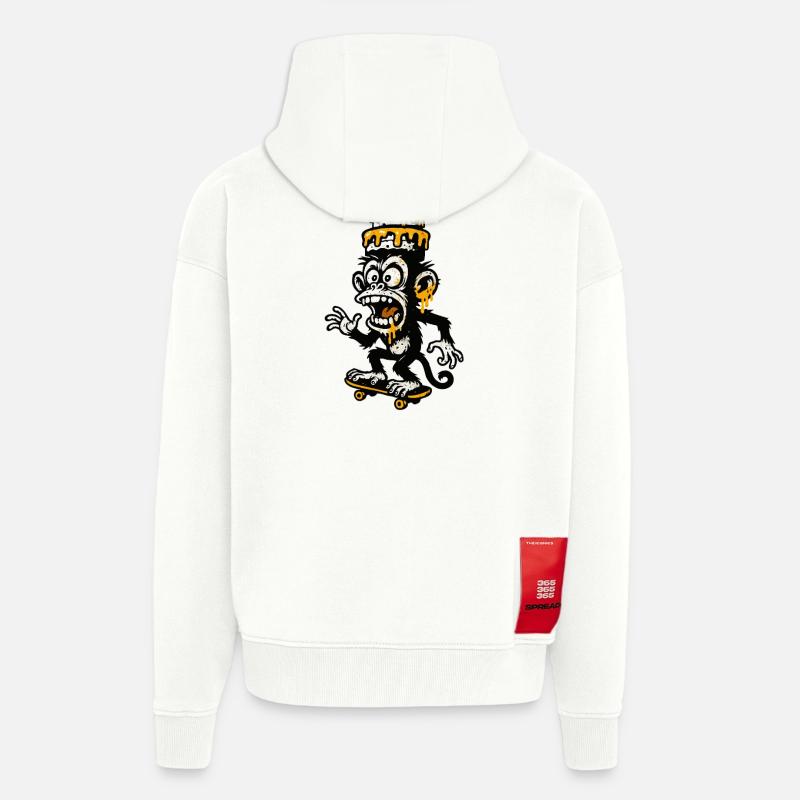 Absurde Affen Geburtstagstorte Illustration - Zip Hoodie - made by SPREAD - OFF WHITE
