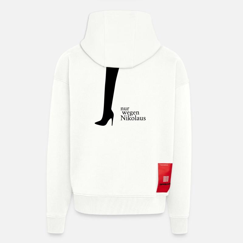 À cause de Saint-Nicolas - Veste à capuche bio épaisse oversize fabriqué en UE - OFF WHITE